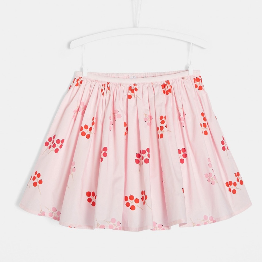 Jacadi Pink and Red Floral Skirt